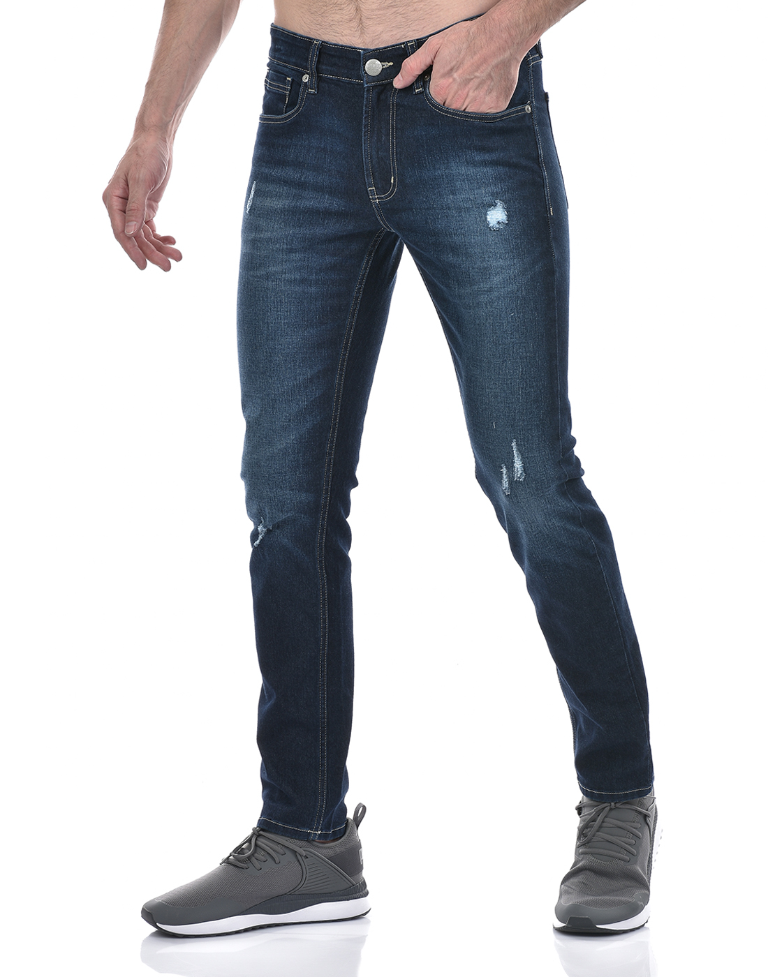Numero Uno Men Solid Dark Blue Jeans